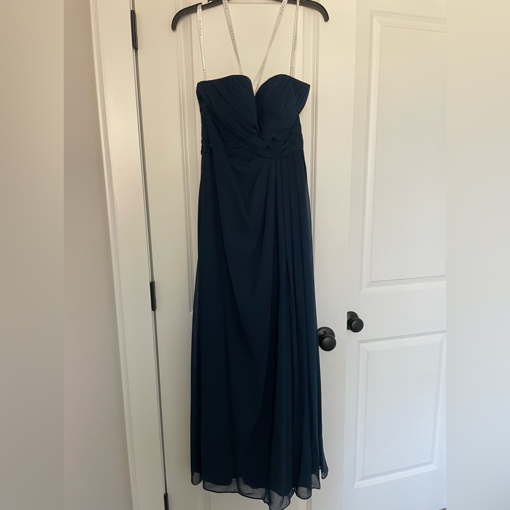 Azazie Yasmin Navy Strapless Bridesmaid Dress